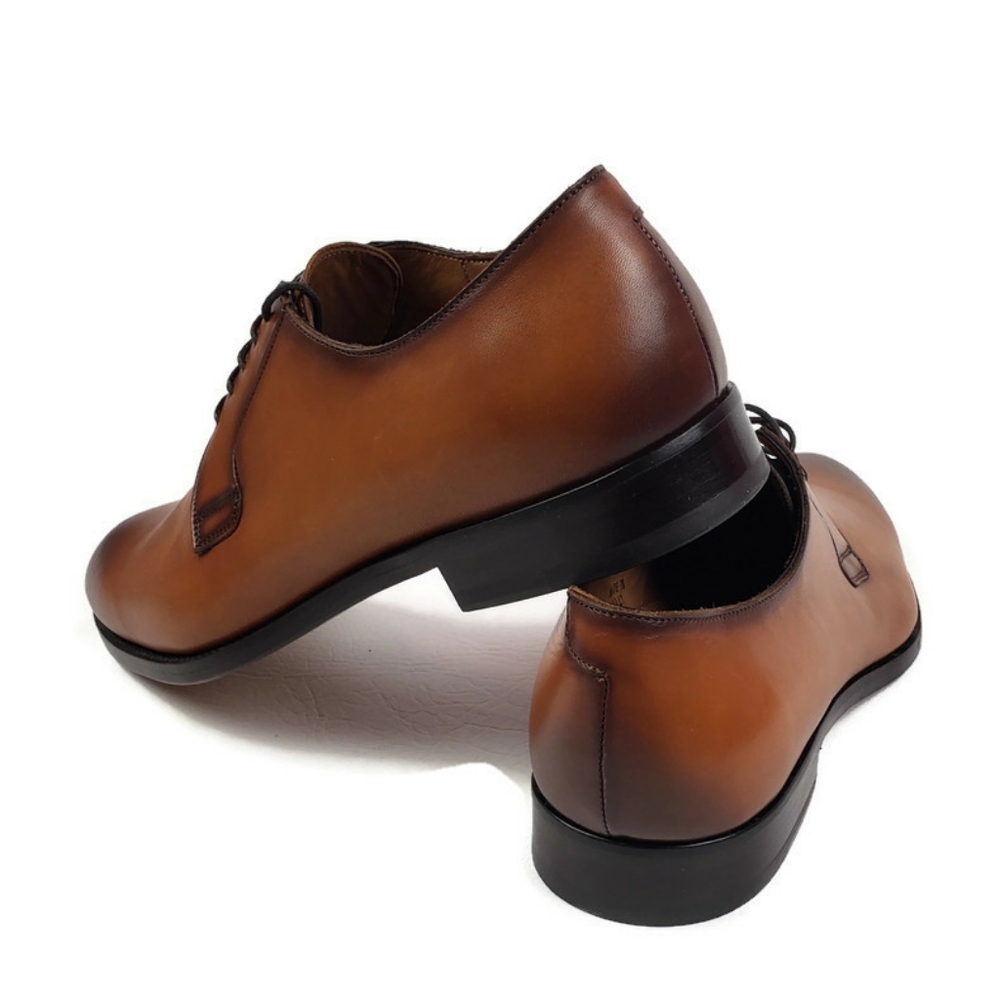 Antonio Maurizi Burnished Plain Toe Derby Shoe 9 - Picture 3 of 12